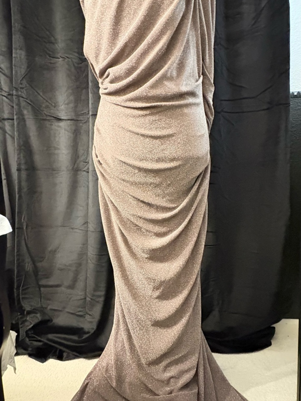 Betsy &  Adam Neutral Taupe Evening Dress.